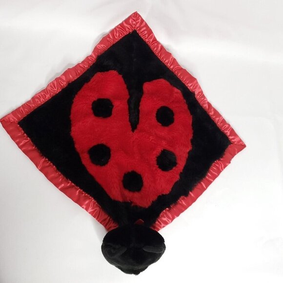 My Banky Security Blanket Lovey Ladybug Lauren Satin Trim Plush Crazy Mountain - Picture 3 of 7